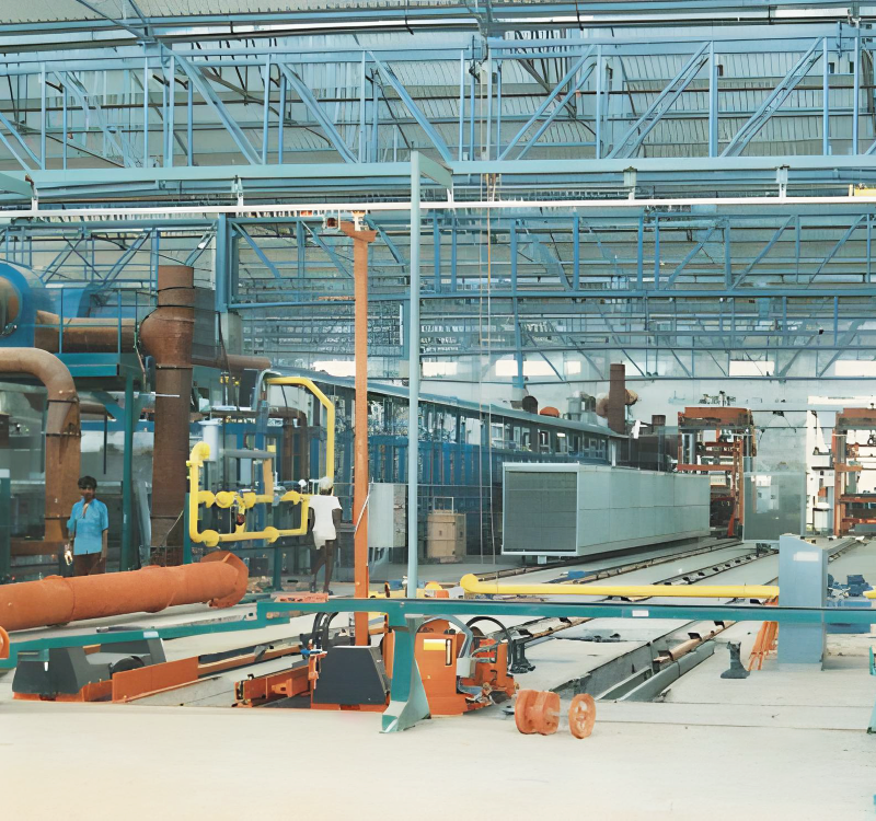 An inside view of the Regency Ceramic tiles plant at Yanam 1989-90